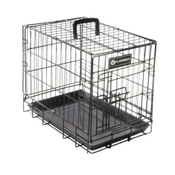 Flamingo Karlie Jaula de Metal negra plegable de transporte para perros Best