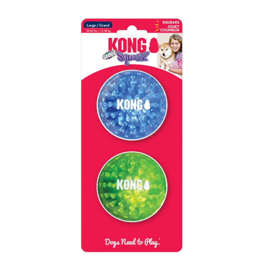 Kong Squeezz Geodz Pelota con Sonido para perros Hot
