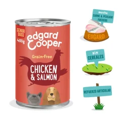 Edgard & Cooper Lata Senior Pollo y Salmón lata para perros Hot