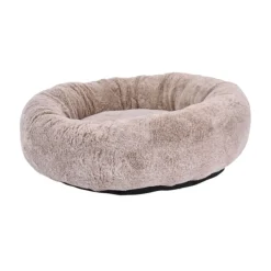 Leeby Lebby cama suave redonda beige para perros New