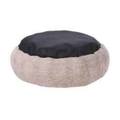Leeby Lebby cama suave redonda beige para perros New