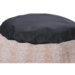 Leeby Lebby cama suave redonda beige para perros New