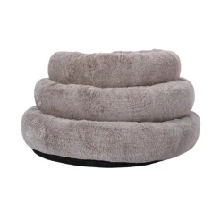 Leeby Lebby cama suave redonda beige para perros New