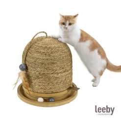 Leeby Beau rascador redondo con juguete para gatos Online