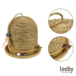 Leeby Beau rascador redondo con juguete para gatos Online