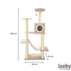 Leeby Boucle Collection Árbol rascador con cama nido y puente para gatos Best