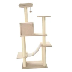 Leeby Boucle Collection Árbol rascador con cama nido y puente para gatos Best