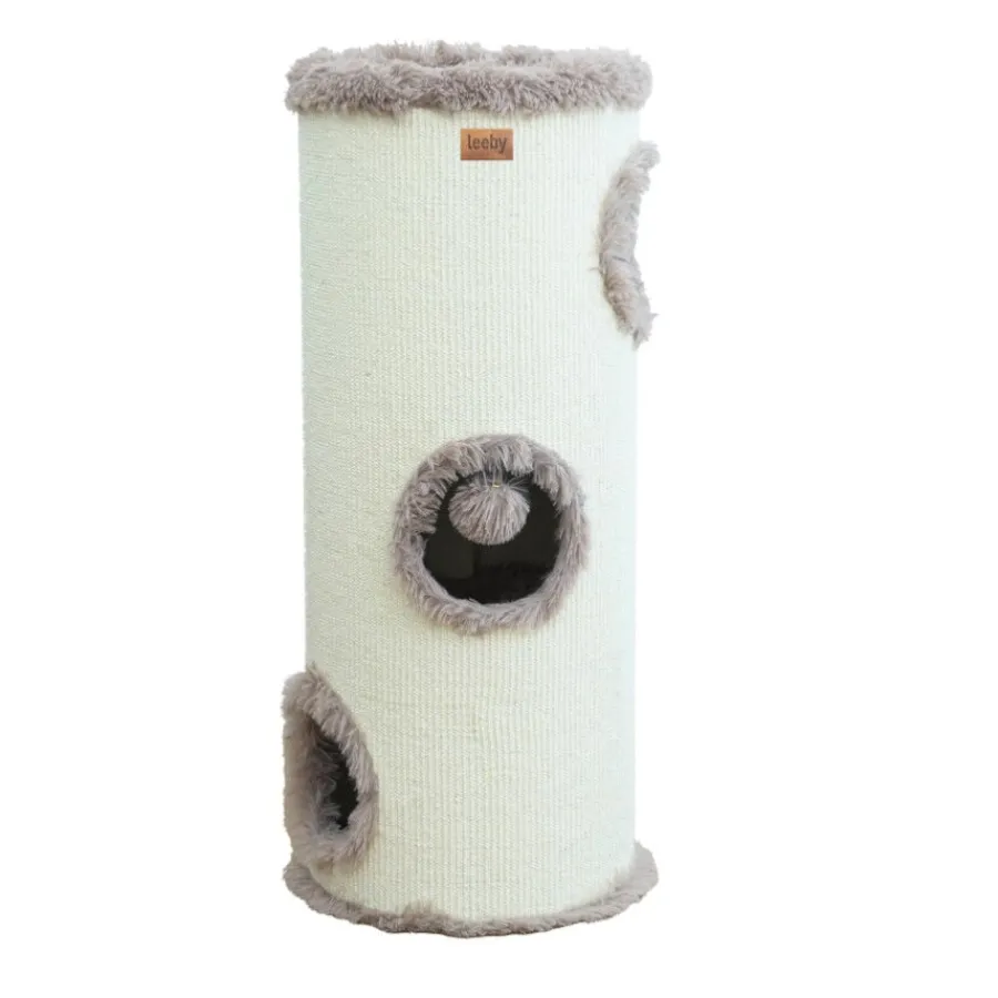 Leeby Bruno barril rascador con cama nido y juguete para gatos Outlet