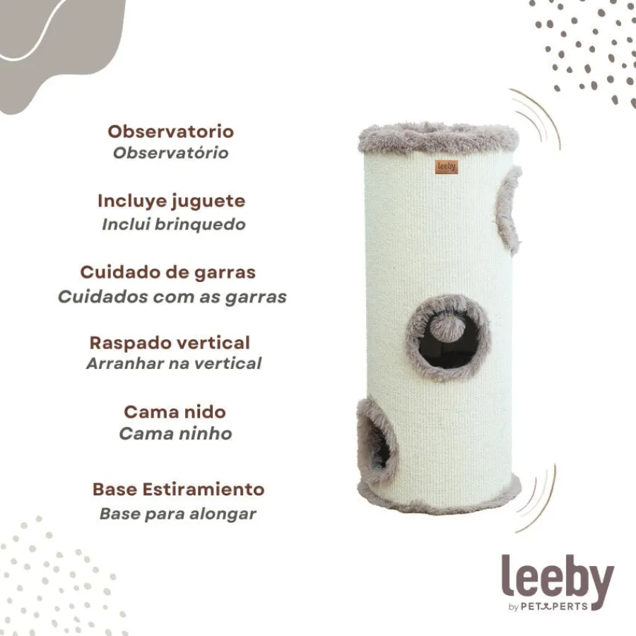 Leeby Bruno barril rascador con cama nido y juguete para gatos Outlet