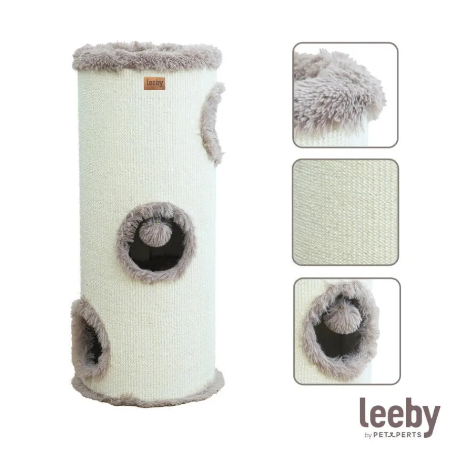 Leeby Bruno barril rascador con cama nido y juguete para gatos Outlet