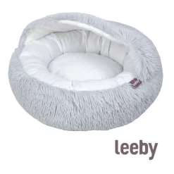Leeby Cama Cueva Antiestrés Gris para gatos Clearance