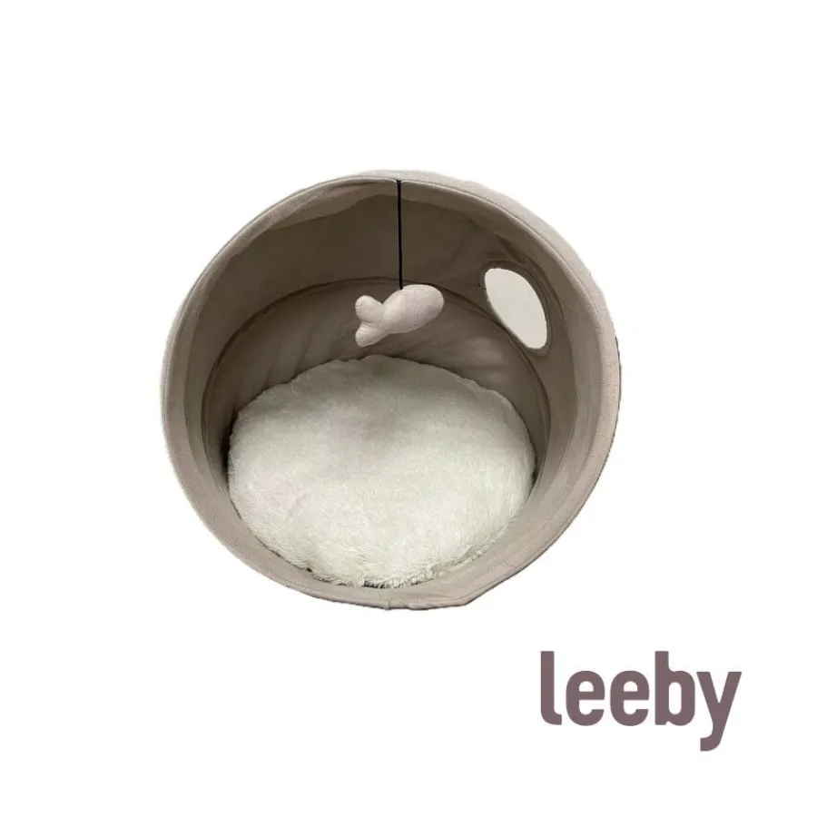 Leeby cama cueva beige para gatos New