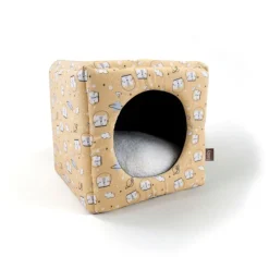 Leeby Cama Cueva Estampado Cómic Amarillo para gatos Outlet