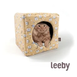 Leeby Cama Cueva Estampado Cómic Amarillo para gatos Outlet