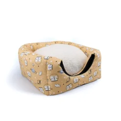 Leeby Cama Cueva Estampado Cómic Amarillo para gatos Outlet