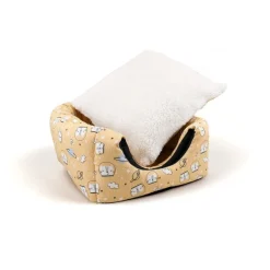Leeby Cama Cueva Estampado Cómic Amarillo para gatos Outlet