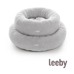 Leeby cama de pelo gris con ovejitas desenfundable para cachorros Best