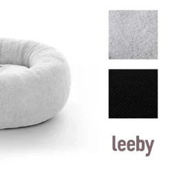 Leeby cama de pelo gris con ovejitas desenfundable para cachorros Best
