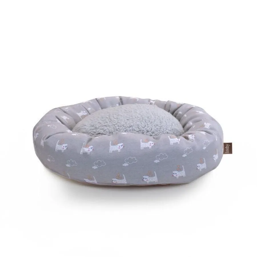 Leeby Cama Donut Antideslizante Gris para gatos Discount