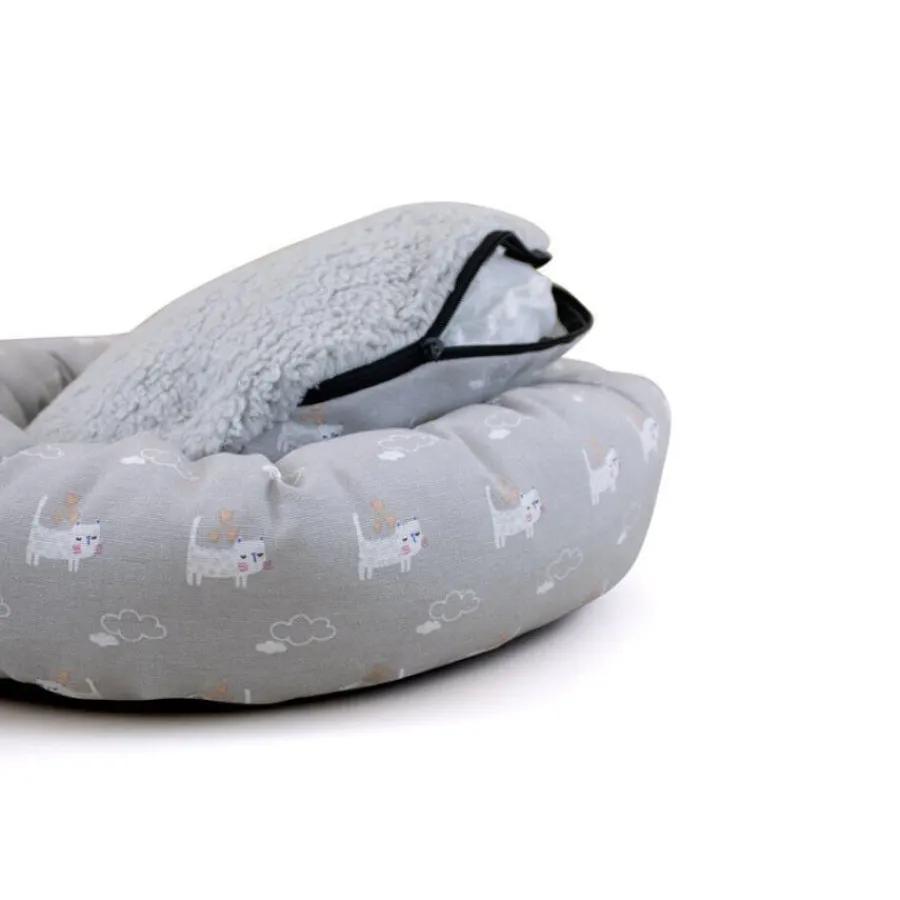 Leeby Cama Donut Antideslizante Gris para gatos Discount