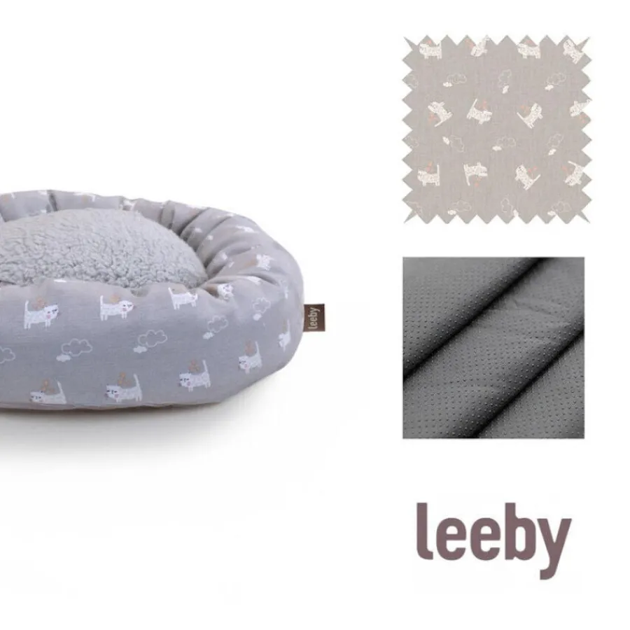 Leeby Cama Donut Antideslizante Gris para gatos Discount