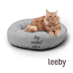 Leeby Cama Donut Antideslizante Gris para gatos Sale