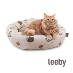 Leeby Cama Donut Antideslizante Blanca con Erizos para gatos Hot