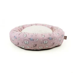 Leeby Cama Donut Antideslizante Estampado Comic Rosa para gatos Clearance