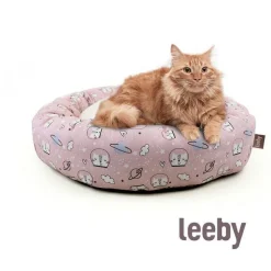 Leeby Cama Donut Antideslizante Estampado Comic Rosa para gatos Clearance