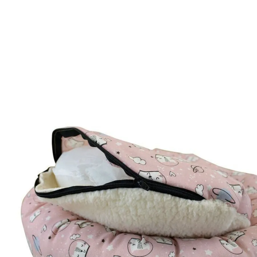 Leeby Cama Donut Antideslizante Estampado Comic Rosa para gatos Clearance