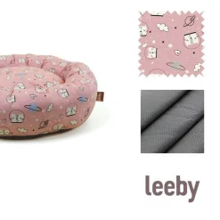 Leeby Cama Donut Antideslizante Estampado Comic Rosa para gatos Clearance