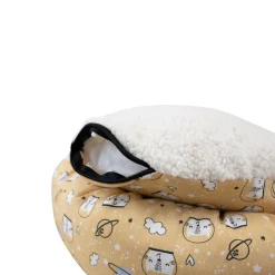 Leeby Cama Donut Antideslizante Estampado Comic Amarillo para gatos Hot