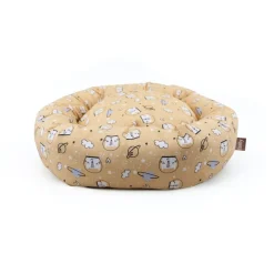 Leeby Cama Donut Antideslizante Estampado Comic Amarillo para gatos Hot