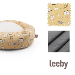 Leeby Cama Donut Antideslizante Estampado Comic Amarillo para gatos Hot