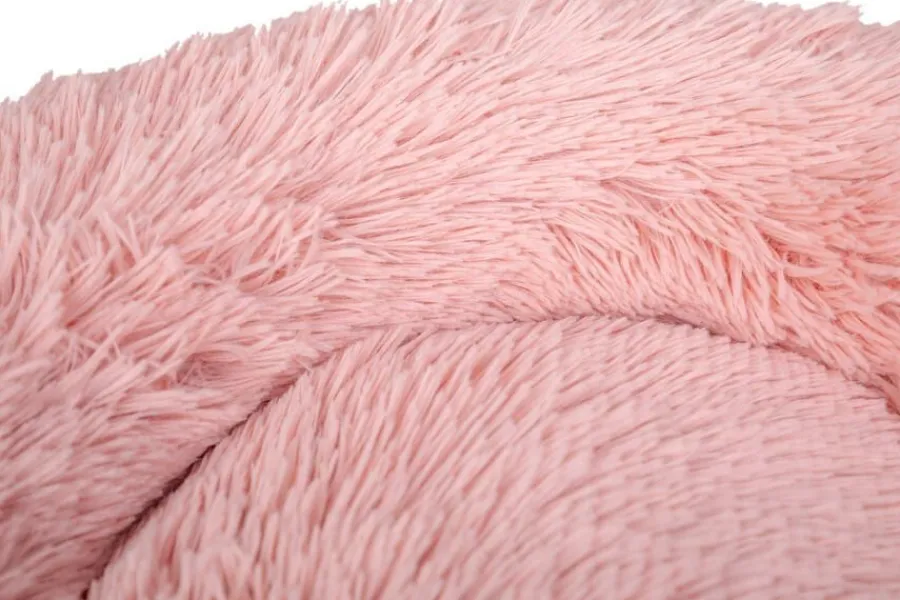 Leeby Cama Donut Antiestrés de Pelo Rosa para gatos Outlet
