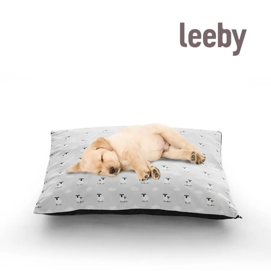 Leeby Cama gris con ovejitas desenfundable para cachorros Sale