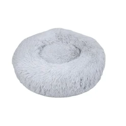 Leeby Cama Redonda Antiestrés de Pelo Gris para gatos Clearance