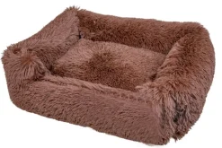 Leeby Cama Suave Antiestrés de Pelo Marrón para perros Online