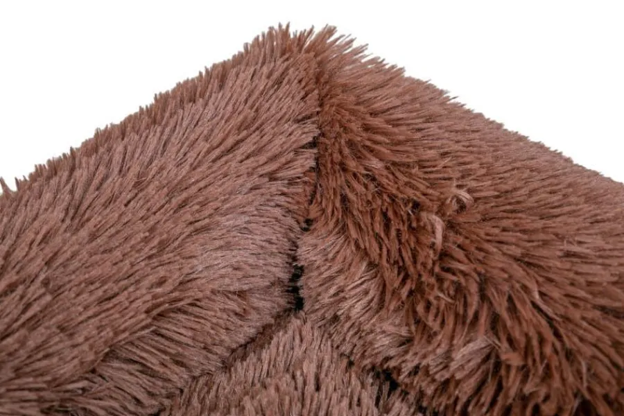 Leeby Cama Suave Antiestrés de Pelo Marrón para perros Online