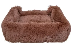 Leeby Cama Suave Antiestrés de Pelo Marrón para perros Online