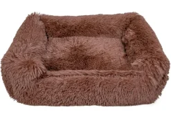 Leeby Cama Suave Antiestrés de Pelo Marrón para perros Online