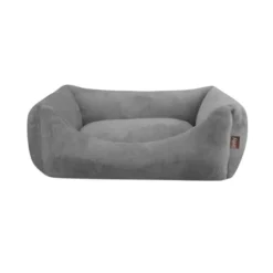 Leeby Cama suave de terciopelo gris para perros Sale