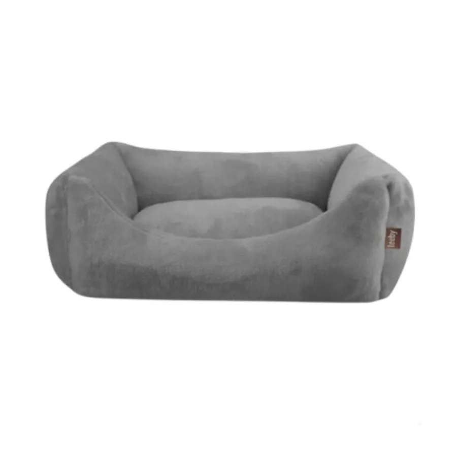 Leeby Cama suave de terciopelo gris para perros Sale