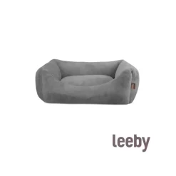Leeby Cama suave de terciopelo gris para perros Sale