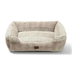 Leeby cama suave leopardo print para perros