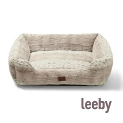 Leeby cama suave leopardo print para perros