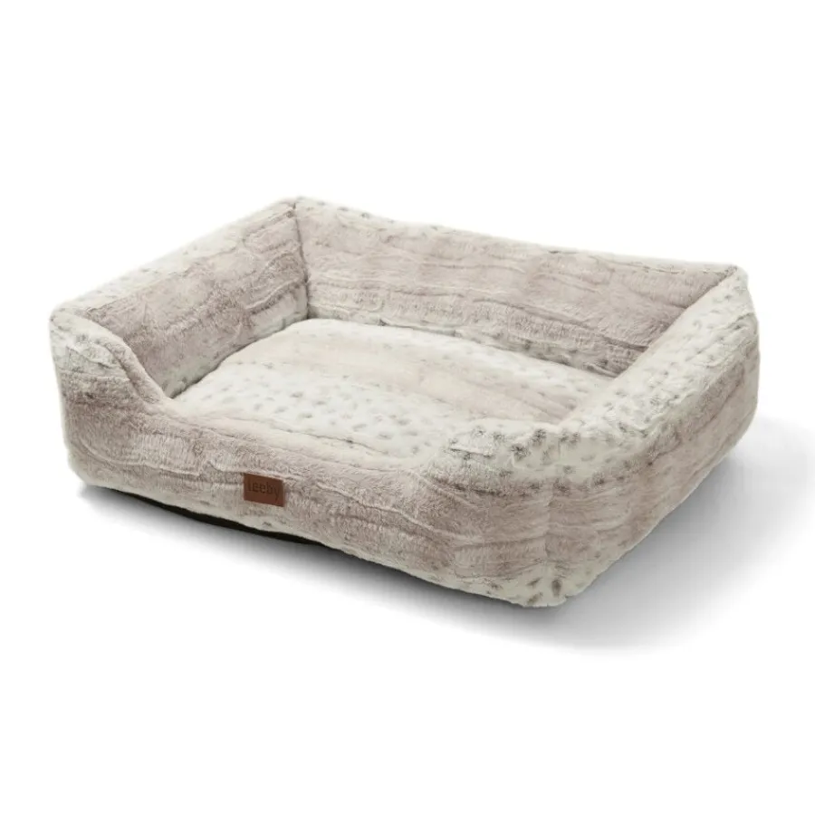 Leeby cama suave leopardo print para perros