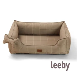 Leeby cama viscoelástica marrón rayas para perros New