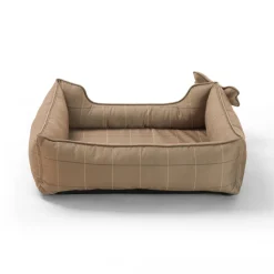 Leeby cama viscoelástica marrón rayas para perros New