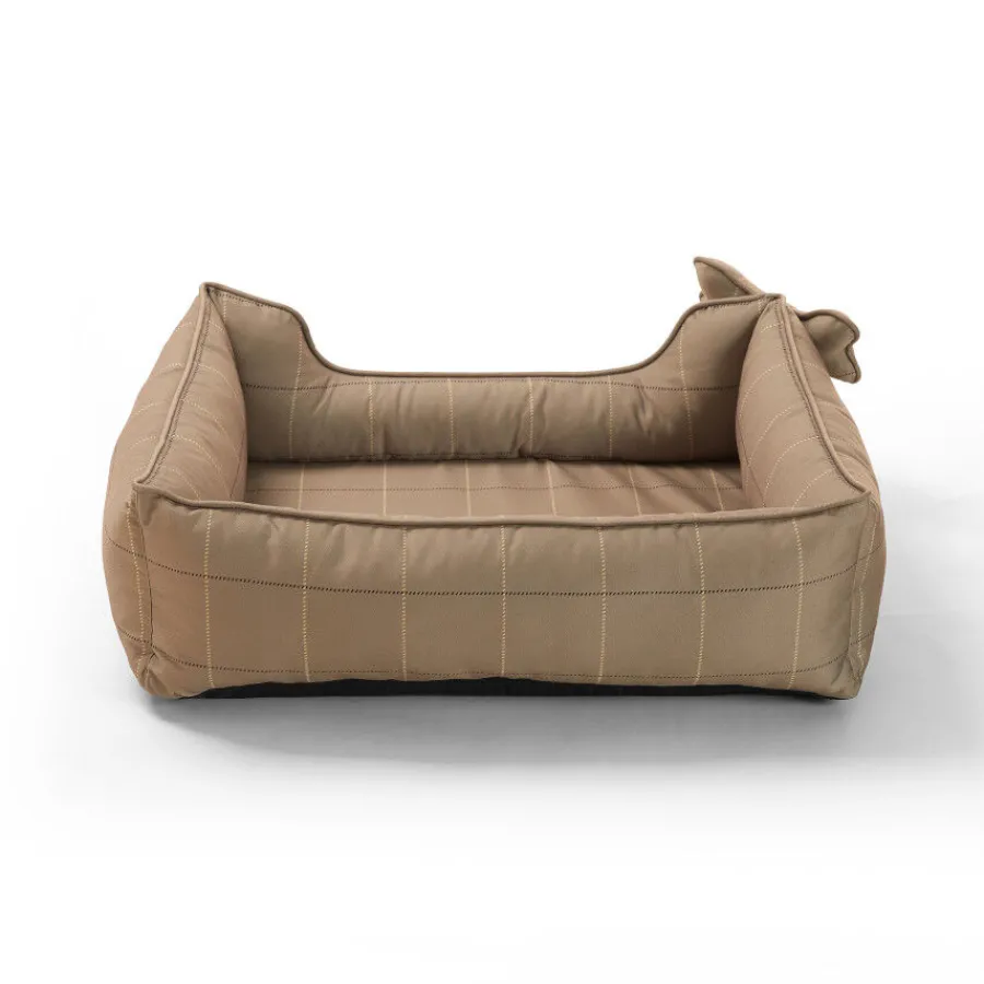 Leeby cama viscoelástica marrón rayas para perros New